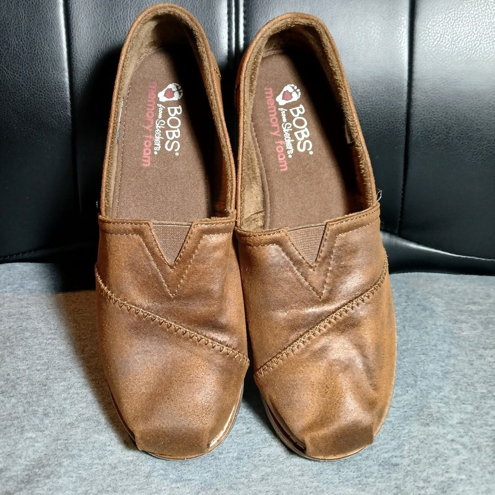Bob's From‎ Sketchers Memory Foam Size 8 Brown Faux Suede Fur Lining